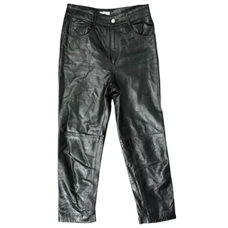 Photo of LPA Revolve Black 100% Leather High Rise Lined Slim Tapered Leg Pants Size S