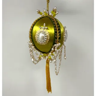 Photo of Vintage Handmade Beaded Christmas Ornament Lot 8 Candy Canes Tassel