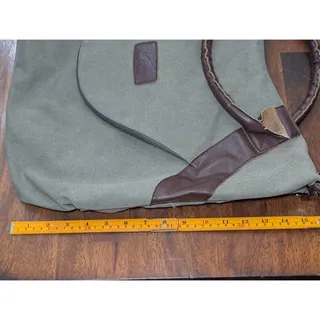 Photo of Crosse Jackson Canvas Leather Duffel Bag Green Brown Vintage Style Travel Bag