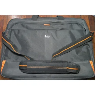 Photo of Solo Laptop Briefcase Black Orange Messenger Bag Travel Work Case