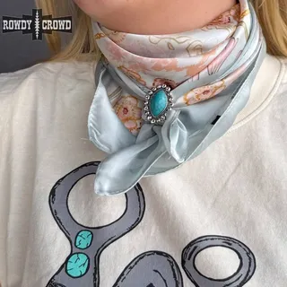 Photo of Cowboy Killer Scarf Slide | Turquoise Western Wild Rag Slide