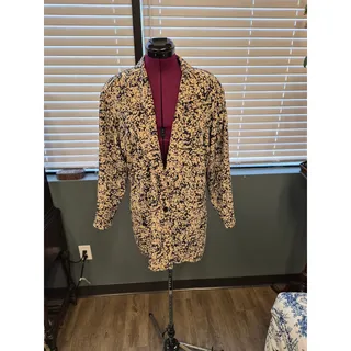 Photo of Vintage Argenti Silk Abstract Blazer Jacket Size 6 80s 90s