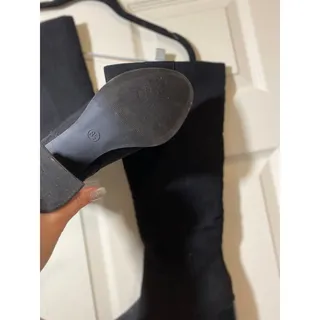 Photo of Womens Size 8.5 Black Knee High Boots Zip Up High Heel Dress Boots