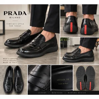 Photo of Prada 4D3446 Toblach Black Leather Loafers Italy Size 10