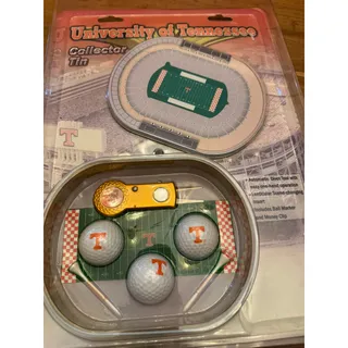 Photo of Tennessee Volunteers Golf Gift Set Neyland Stadium Tin Balls Tees Divot Tool UT