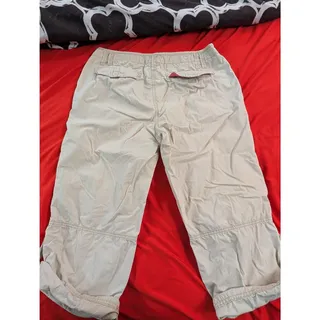 Photo of Vintage Route 66 Khaki Cargo Capri Pants Roll Tab Floral Waistband 9/10