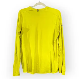 Photo of Nike Run Athletic T-Shirt Men's Size Large Yellow Long Sleeve V Neck Athleisure