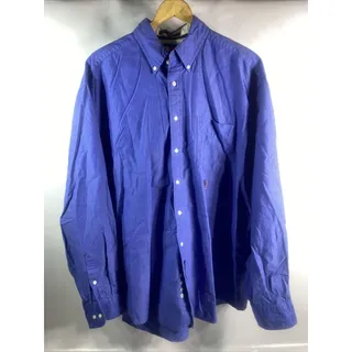 Photo of Vintage Tommy Hilfiger Blue Oxford Shirt Men XL 17 36-37 Crest Logo Button Down