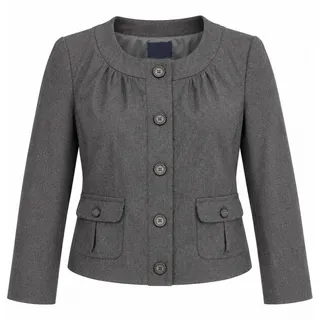 Photo of J.Crew Size 4 Gray Wool Jacket Cropped Round Neck Preppy Old Money