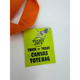 Photo of Trader Joe's Trick or Treat Mini Canvas Tote Bag Orange Halloween 2025 NWT