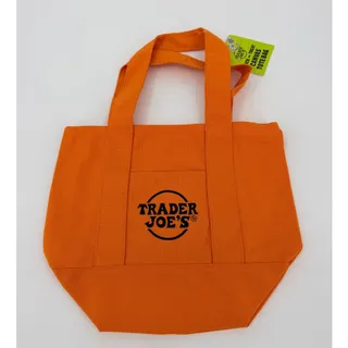 Photo of Trader Joe's Trick or Treat Mini Canvas Tote Bag Orange Halloween 2025 NWT