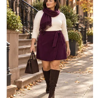 Photo of Draper James RSVP Women’s Corduroy Wrap Skirt Purple Plum Size XL NEW w/Tags