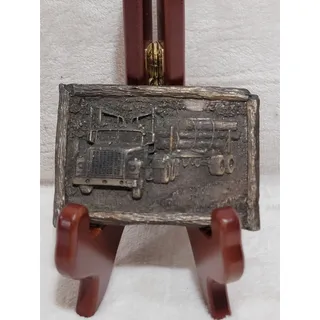 Photo of 1977 TREE LOGGING TRUCK THEME BELT BUCKLE- VERY HEAVY