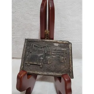 Photo of 1977 TREE LOGGING TRUCK THEME BELT BUCKLE- VERY HEAVY