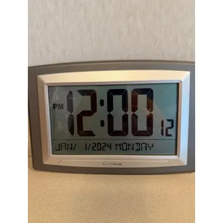 Photo of CATRNE CRN303 LCD Digital Alarm Clock Gray Desk Day Date Display Battery