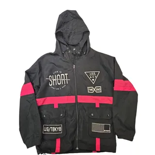 Photo of Graphic, Black & Pink, Hooded Jacket | Size Small