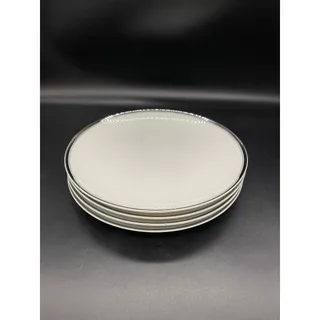 Photo of Fukagawa China Arita #900P Set of 4 Salad Plates White with Silver Rim 7.75"