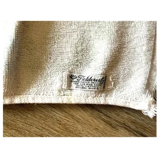 Photo of Vintage MCM Mid Century Fieldcrest 1970s Flower Power Hand Towel 100% Cotton USA