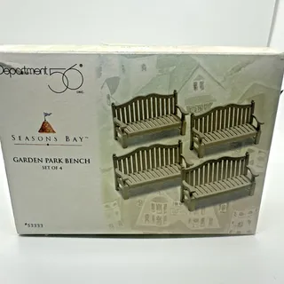 Photo of Dept 56 Seasons Bay Garden Park Bench 4-Piece Set #53333