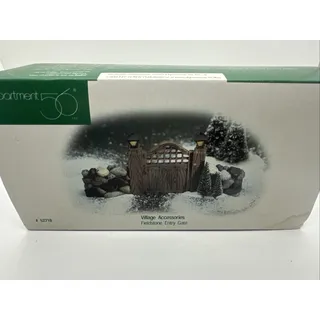 Photo of Dept 56 Village Accessories Fieldstone Entry Gate 52718 Rock Wall Trees