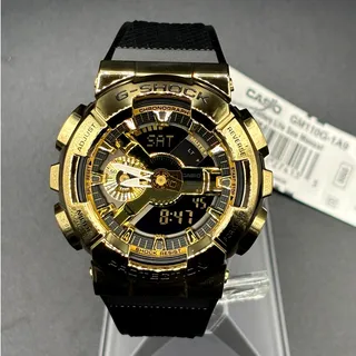 Photo of Casio G-Shock GM110G-1A9 Black Gold Metal Covered Analog Digital Watch NIBWT
