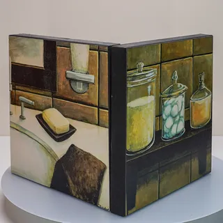 Photo of Set of 2 Meandher Boutique Bathroom Print Art