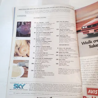 Photo of Delta Sky Magazine November 1987 In-Flight Travel Business Vintage Aviation