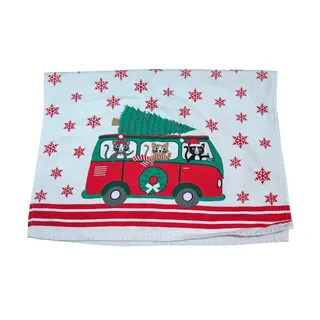Photo of Casaba VW Bus Van Christmas Cat Holiday Towel