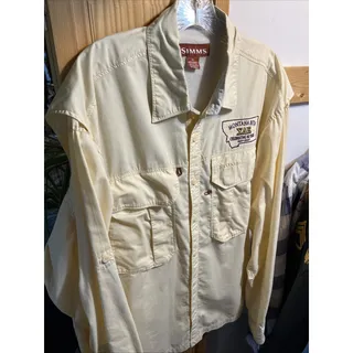 Photo of Simms Shirt Men’s Size XL Outdoor Fishing Button Up Long Sleeve Zip Pockets
