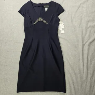 Photo of Alex Evenings Sz 8 Navy Dress NWT Wedding Cocktail Formal Gala Embellished