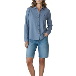 Photo of THE NORTH FACE Blue Chambray Shirt- Tunic Women S Blue Outdoor Casual Classic 