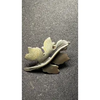 Photo of Otto Roberts Bade Sterling Leaf Brooch w/ Matching Screw Back Earrings