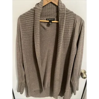 Photo of INC International Concepts Black Ribbed Open Cardigan Sweater 2X Long Sleeve