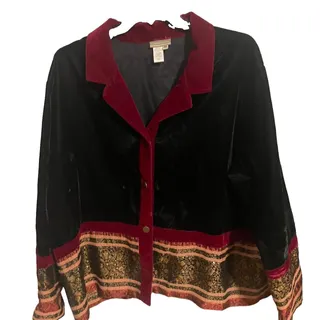 Photo of Coldwater Creek Jacket Womens Plus 3X Velvet Tapestry Blazer Bohemian