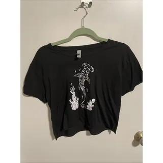 Photo of Next Level Apparel Women SZ M Hammerhead Shark Ocean Reef Cut Off Black T-Shirt