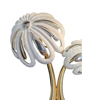 Photo of Vintage Signed Monet Rare Palm Tree White Enamel Gold Tone Brooch