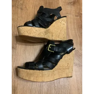 Photo of Coach Kennedy open toe cork wedge sandals