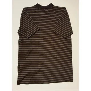 Photo of VTG Mock Neck Mesh Top Brown Striped Polyester Golden T 