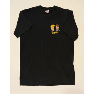 Photo of Vintage 90s MTV Beavis and Butthead Embroidered T-Shirt Black Fruit of the Loom L