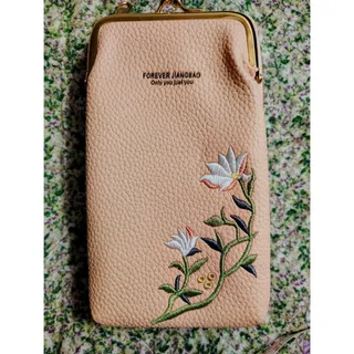 Photo of NWOT Forever Jiangbao Pink Faux Leather Flower Pink Phone Crossbody