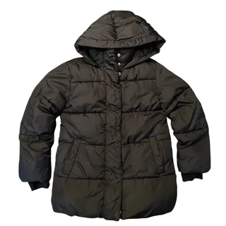 Photo of Gap Puffer Jacket Boys Sz M Black Full Zip Hooded P.U.R.E