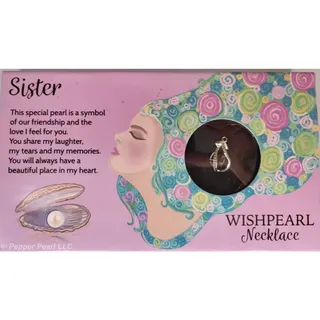 Photo of Wish Pearl Necklace Oyster Cage Pendant Chain Nickel Free Sister