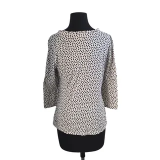 Photo of Boden Navy Polka Dot 3/4 Sleeve Button Up - 6R