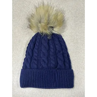 Photo of New -TRULFIT Youth Cable Knit Hat Soft Comfort W/Pom Pom One Size Blue -Outdoor