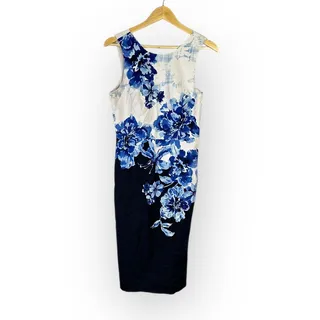 Photo of Maeve x Anthropologie Sheath Dress Women's 8 Blue Floral Knee Length Sleeveless