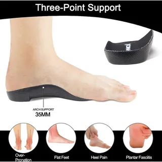 Photo of Neenca 3/4 Arch Support Insole, Shoe Inserts Black Size Extra Large
