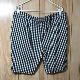 Photo of Time and Tru Bermuda Shorts Women XLGingham Black White Stretch