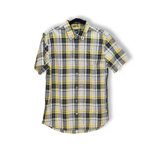 Photo of Gap Mens Button-Down Shirt M Plaid Yellow Short Sleeve Casual NWT Summer/Spring