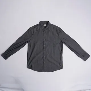 Photo of Threads & Heirs Button-Down Shirt Mens Large Charcoal Pinstripe New Without Tags