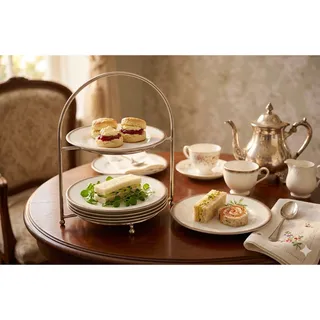 Photo of 6 Wedgwood Silver Aster Bread & Butter Plates - Fine Bone China - Platinum Trim